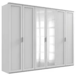 Drehtürenschrank Mit Spiegel 270cm Nadja, Weiß