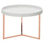 M&ouml;belix Couchtisch mit Abnehmbarer Echtholzplatte, Wei&szlig;/Kupfer