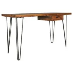 Schreibtisch Massiv Mit Lade B 130 H 76 Cm Bagli, Sheesham