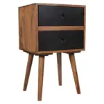 Möbelix Nachtkästchen Sheesham Massiv/ Schwarz H: 67 Cm Repa