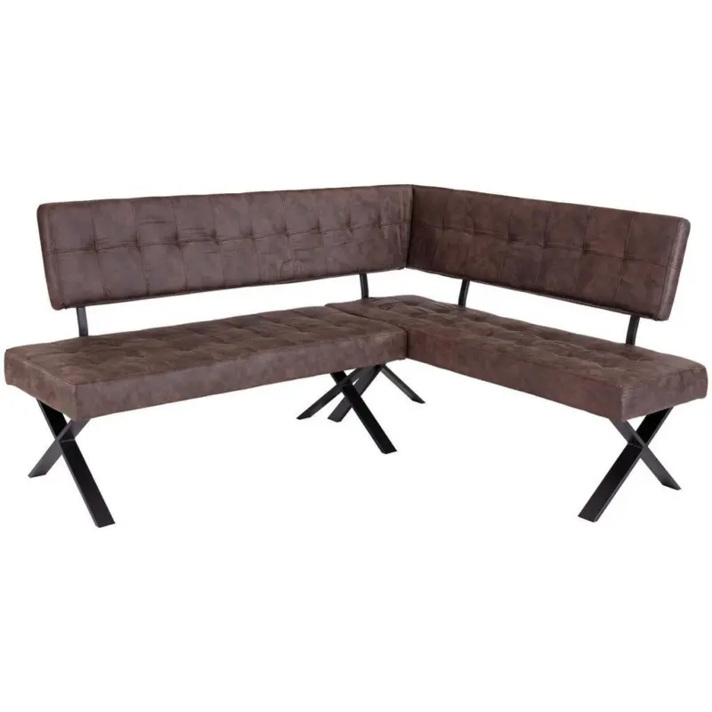 Eckbank Vintage Braun Lederlook Donna 200x150 Cm