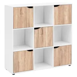 Regal Mit T&uuml;ren Samo B: 89 Cm Wei&szlig;/eiche Dekor