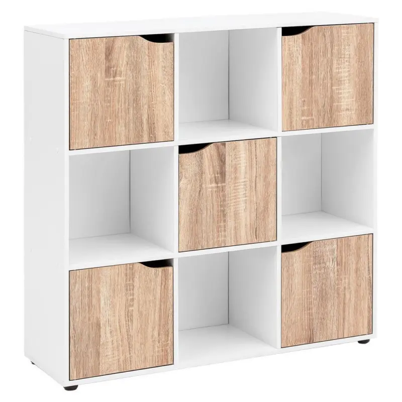 Regal Mit T&uuml;ren Samo B: 89 Cm Wei&szlig;/eiche Dekor