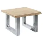 M&ouml;belix Couchtisch mit Holzplatte Asura, Akazie/Chromfarben