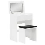 Möbelix Schminktisch Weiß B: 60 Cm Mit Spiegel + Hocker, Aufklappbar