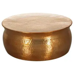 Couchtisch Rund Aluminium Orient-Style Karam, Goldfarben