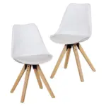 Möbelix Schalenstuhl Lima Weiß Beine Echtholz 2er-Set