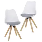 Möbelix Schalenstuhl Lima Weiß Beine Echtholz 2er-Set