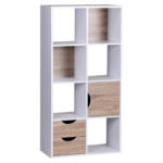 Möbelix Standregal Mit Laden + Schrank B 60cm, Weiß/eiche Dekor