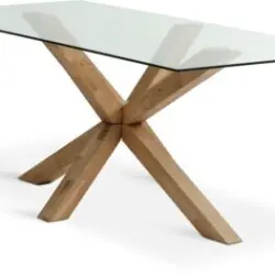 JYSK Masă AGERBY 90x190 sticlă/stejar natur