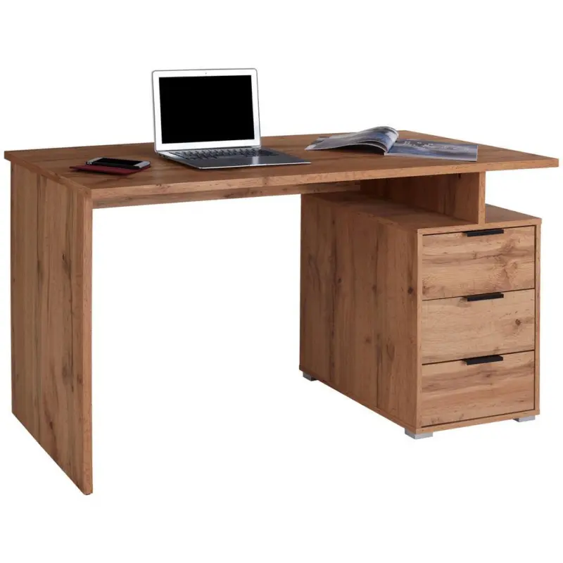 Schreibtisch + Stauraum B 138 Cm H 76cm Mx 145, Eiche Dekor