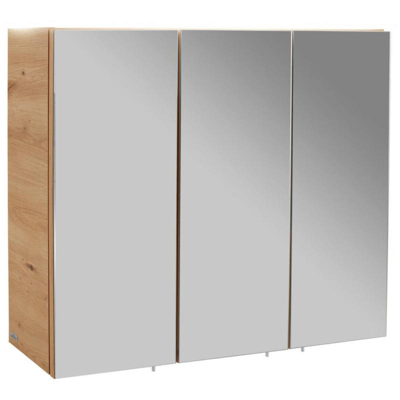 Spiegelschrank Avensis Mit Led 3-Türig Bxhxt: 75x73x20,5 Cm