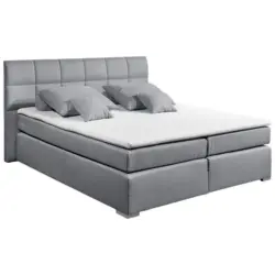 Boxspringbett mit Topper 160x200cm Ravello, Grau