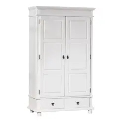 Drehtürenschrank Massiv Mit Laden 116cm Danz, Weiß