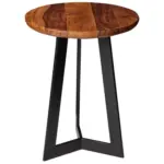 M&ouml;belix Beistelltisch Rund Mit Holzplatte, Sheesham/schwarz