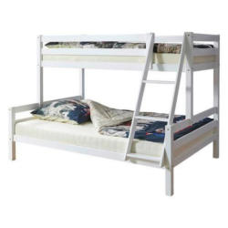 Etagenbett Maxim Weiß Buche Massiv 140 Cm M. Leiter