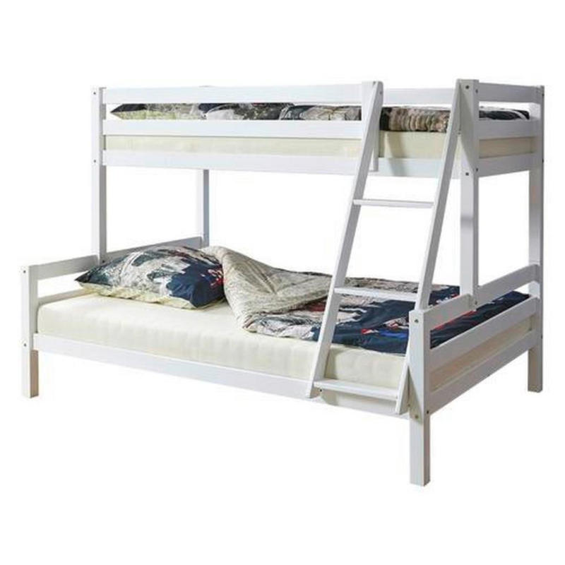 Etagenbett Maxim Weiß Buche Massiv 140 cm mit Leiter