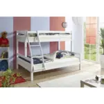 M&ouml;belix Etagenbett Maxim Wei&szlig; Buche massiv 140 cm m. Leiter