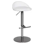 M&ouml;belix Barhocker H&ouml;henverstellbar Mit Lehne Lederlook Wei&szlig;