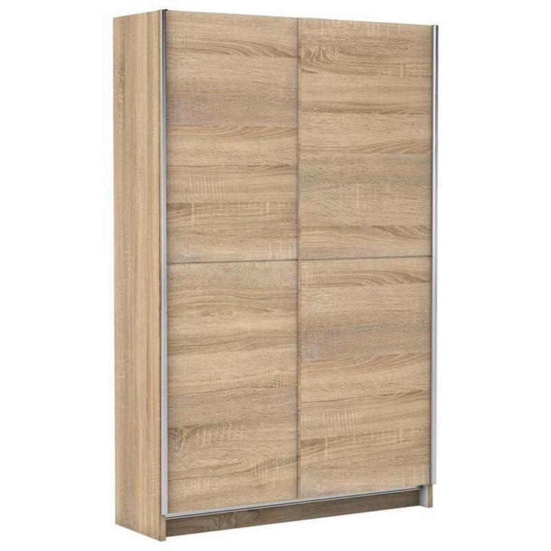 Schwebetürenschrank 125 cm Slim, Sonoma Eiche Dekor