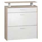 Möbelix Schuhkipper 2 Klappen 12 Paar Weiß/eiche Dekor B: 80 Cm