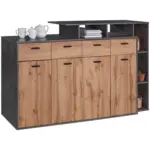 Möbelix Kommode mit Aufsatz B 190cm Tom, Eiche Dekor/Beton Optik