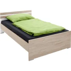 Bett 140x200 Cariba, Weiß/eiche Dekor