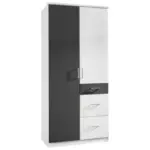 Möbelix Drehtürenschrank Mit Laden 90cm Click, Weiß/graphit