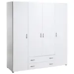 Möbelix Drehtürenschrank mit Laden 161cm Base 4, Weiß