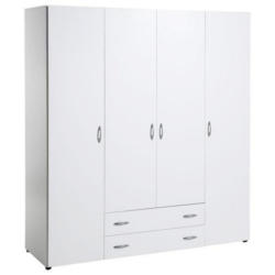 Drehtürenschrank mit Laden 161cm Base 4, Weiß