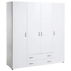Drehtürenschrank mit Laden 161cm Base 4, Weiß