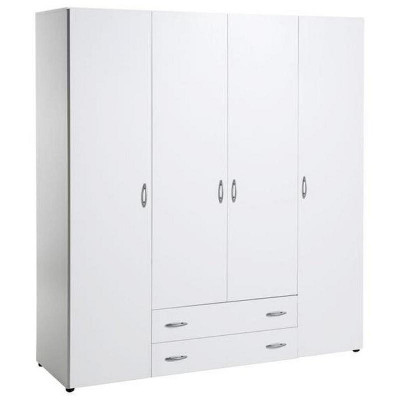 Drehtürenschrank mit Laden 161cm Base 4, Weiß