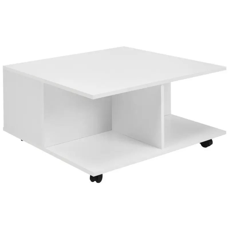 Couchtisch mit Laden +fächer Auf Rollen, Weiß