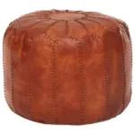 Möbelix Pouf Braun DxH 52x40 cm Echtleder