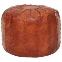 Pouf Braun DxH 52x40 cm Echtleder