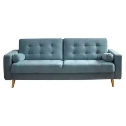 Schlafsofa mit Bettkasten und Kissen Fjord, Webstoff