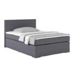 Möbelix Boxspringbett Mit Topper 140x200cm Nero, Dunkelgrau