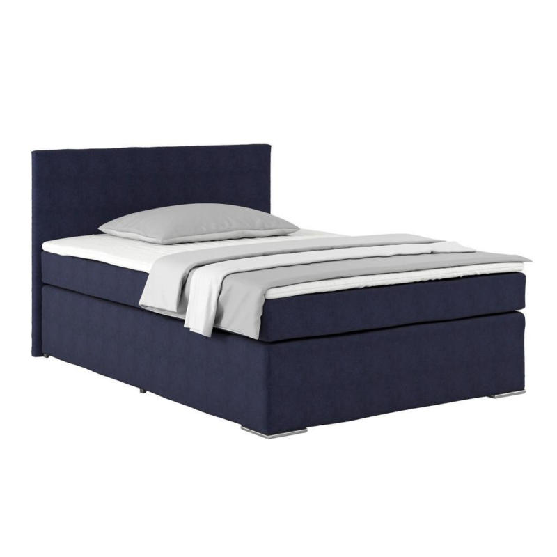 Boxspringbett Mit Topper 140x200cm Nero, Blau