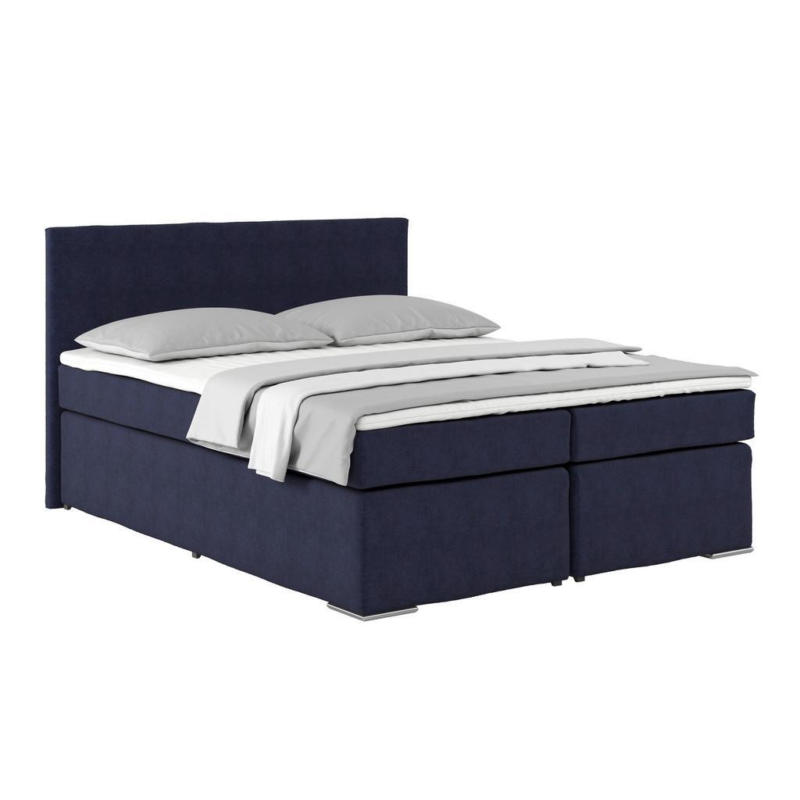 Boxspringbett Mit Topper 160x200cm Nero, Blau