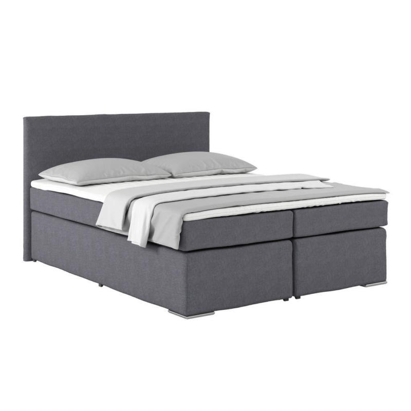 Boxspringbett Mit Topper 160x200cm Nero, Anthrazit