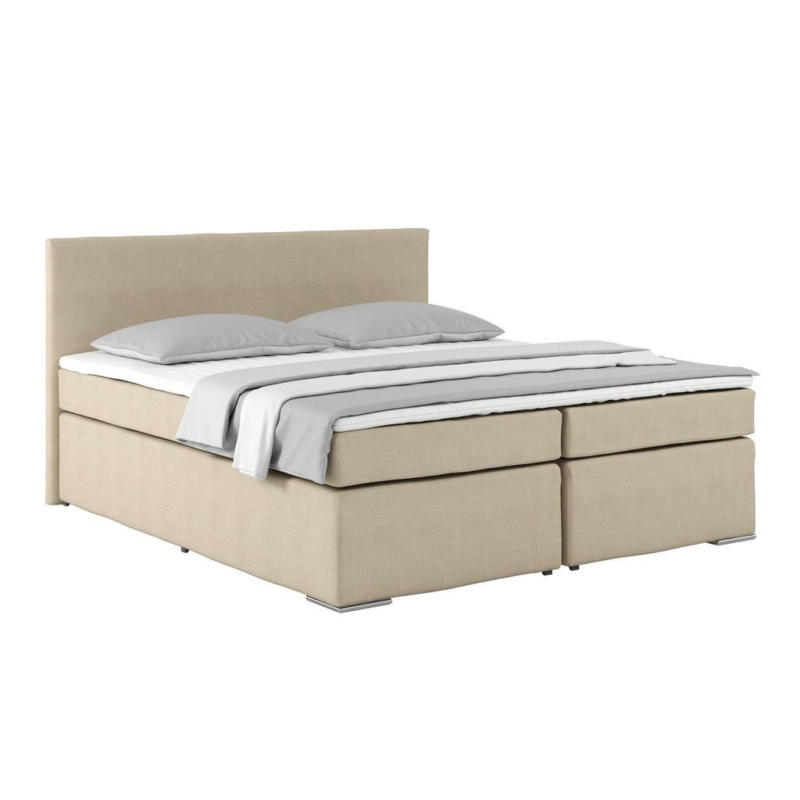 Boxspringbett Mit Topper Ca.180x200cm Nero, Creme