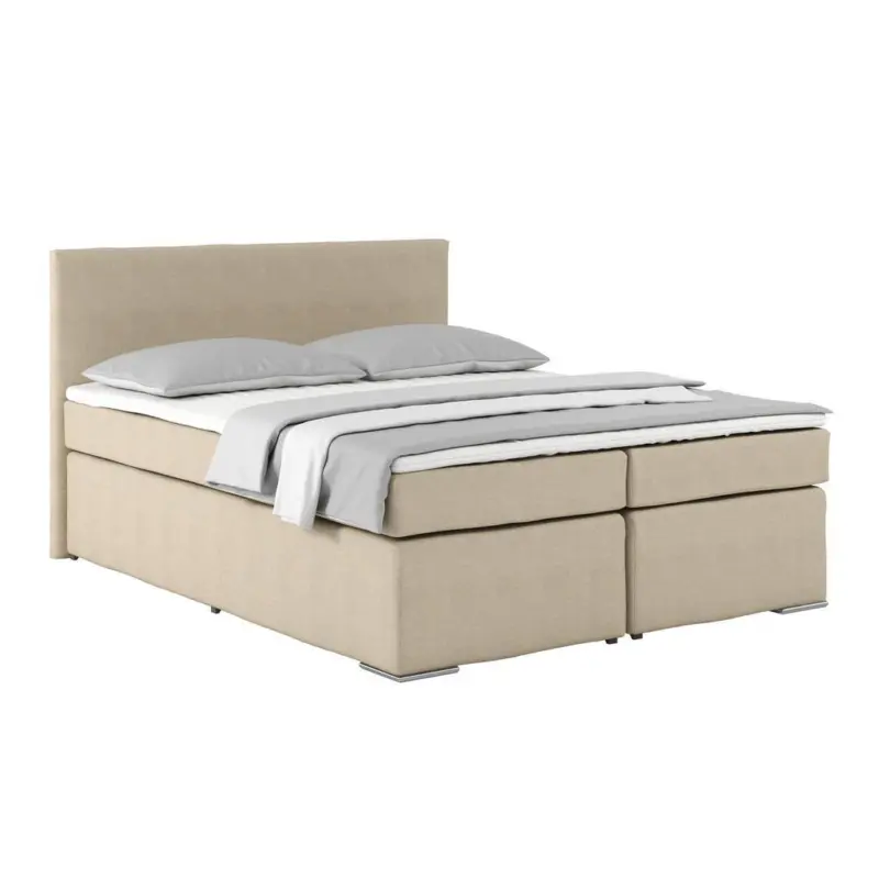 Boxspringbett Mit Topper 160x200cm Nero, Creme