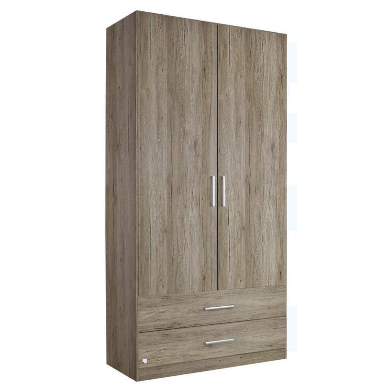 Drehtürenschrank mit Laden 91cm Albero, Eiche Dekor