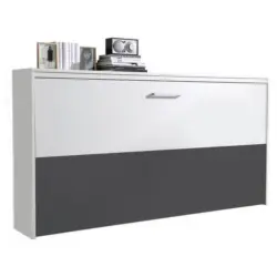 Schrankbett Mit Lattenrost 90x200 Cm Albero Grau/wei&szlig;