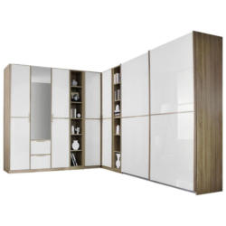 Eckschrank Mit Spiegel 271x363cm Essensa, Eiche/Weiß