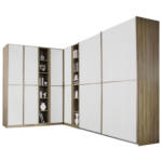 Möbelix Eckschrank 224x359cm Essensa, Eiche Dekor/Weiß