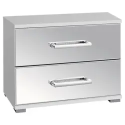 Nachtkästchen Weiß/spiegel H: 38 Cm Moita