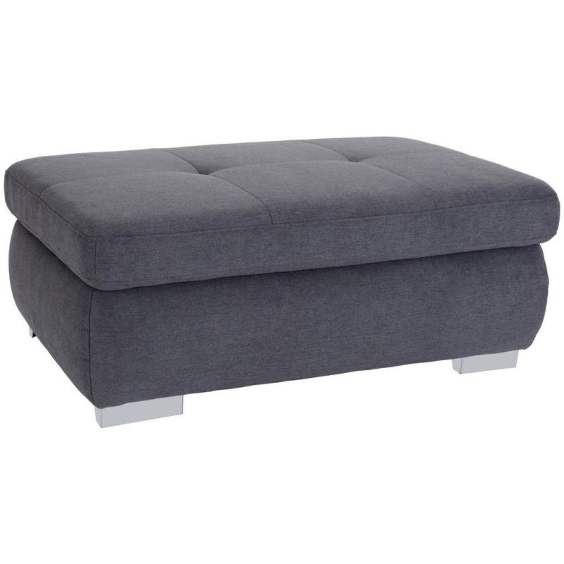 Hocker Mit Stauraum Webstoff Grau H: 64 Cm