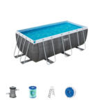 Möbelix Aufstellpool Eckig Power Steel mit Pumpe L: 412 cm