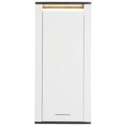 Hängeschrank Alassio B: 54,7cm Weiß/Matera Dekor mit Led